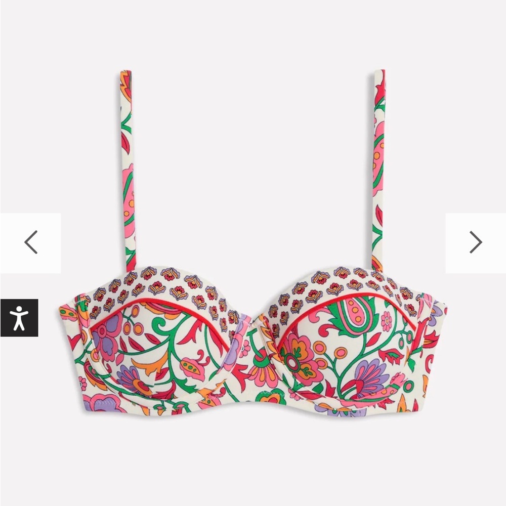 Boden Oriental Paradise Bikini set. 34 C top, Classic medium bottoms. NWT - Picture 5 of 13